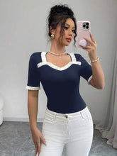 Women's Square Neckline T-Shirt With Shoulder Cut